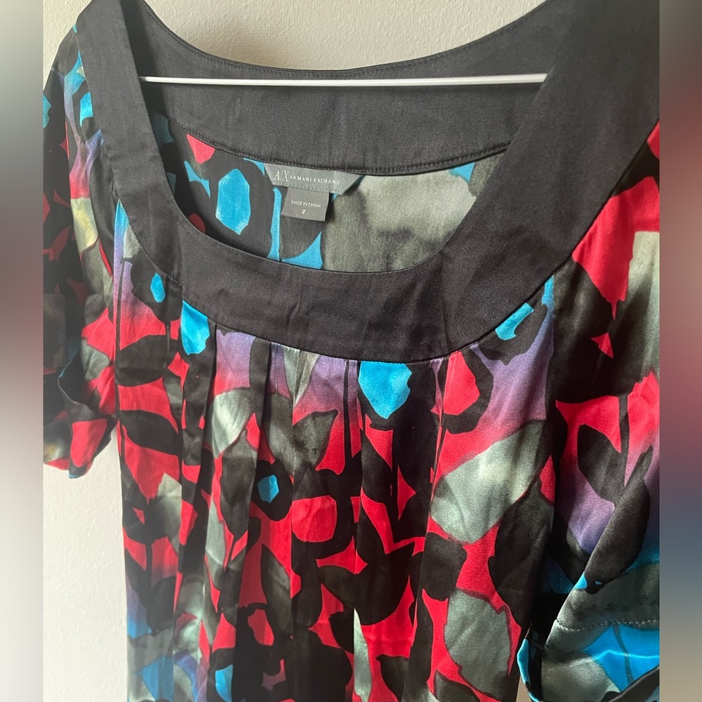 ARMANI EXCHANGE - Womens Multicoloured Silk Dress/Blouse - 2